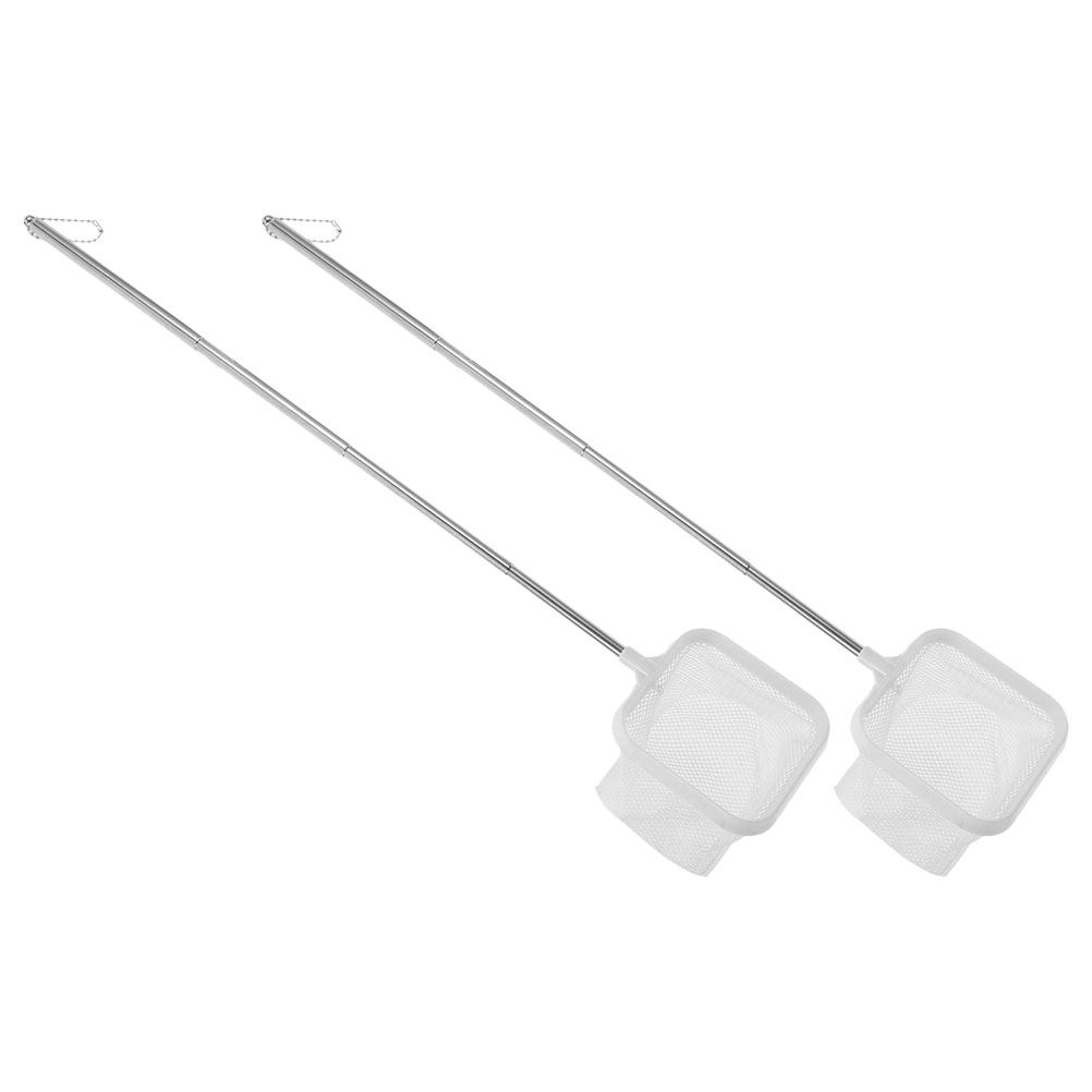 Aquarium Fish Net - 2 Stück Edelstahl-Aquariennetz, ausziehbar, verstellbarer Griff,