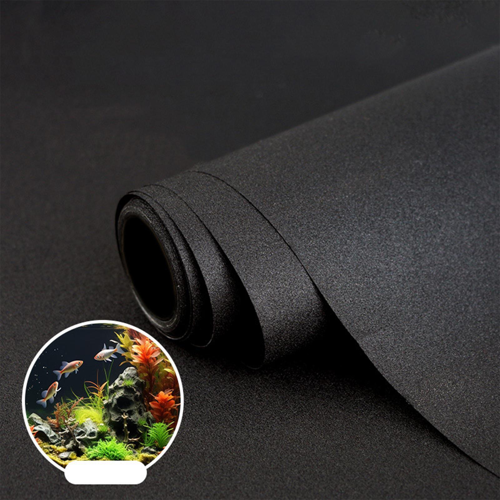 Aquarium Fish Background - Schwarzer Aquarium-Hintergrund Statisch Haftende PVC-Fischbecken-Tapete Aquarium-Kulisse
