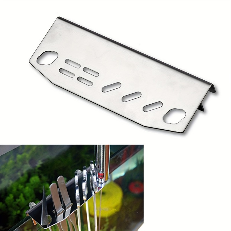 Aquarium Fish Background - Halter für Aquarium-Reinigungswerkzeuge aus Edelstahl, an