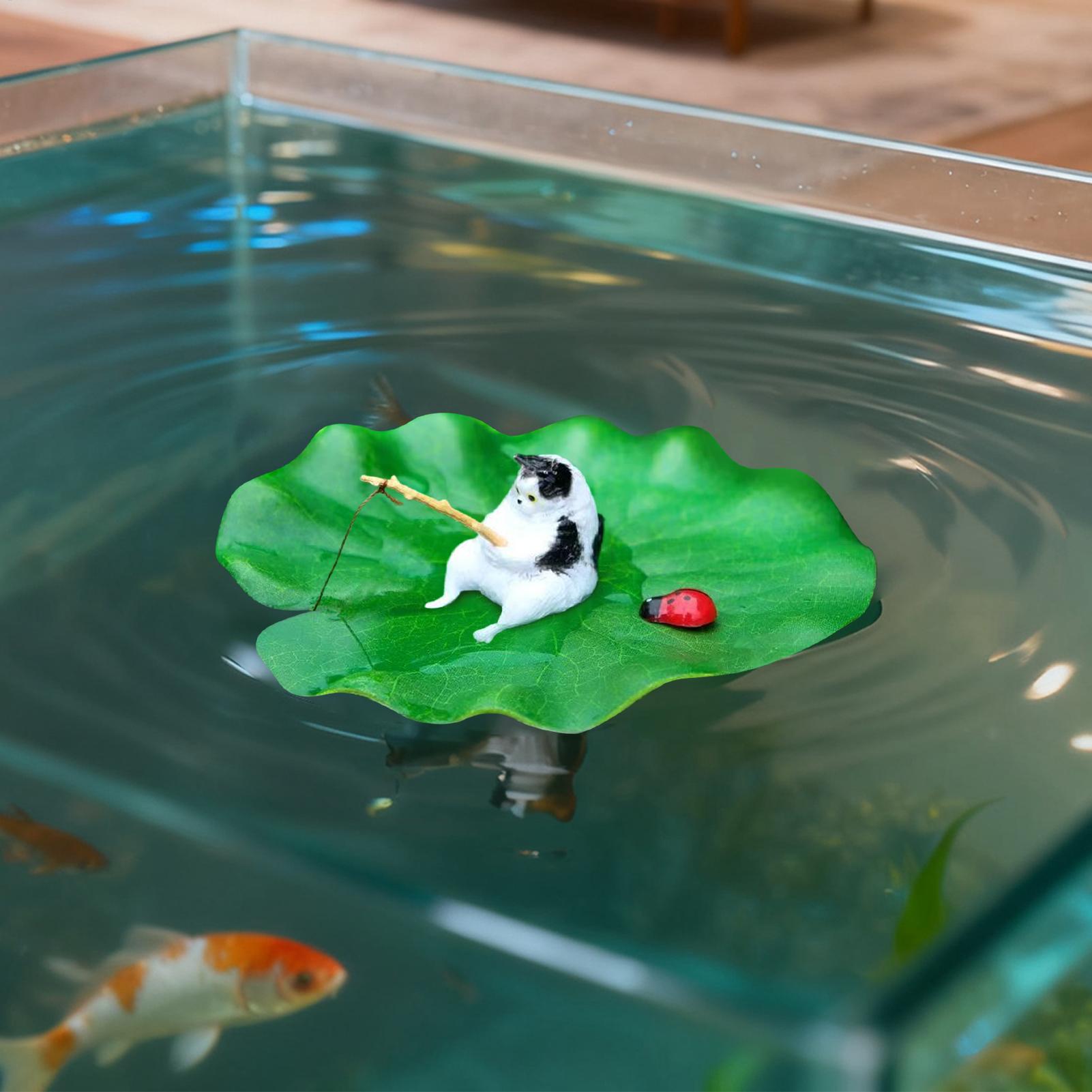 Fish Toys For Aquarium - Aquarium-Dekoration: Schwimmende Katze beim Angeln –