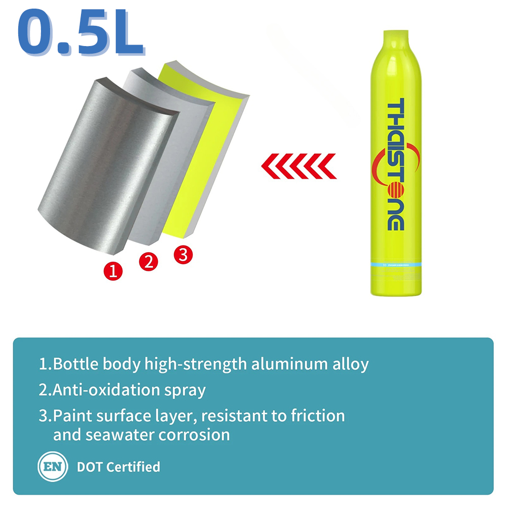Aquarium Fish Small - 1 Stück Mini-Hochdruck-Druckluftflasche Gaszylinder CO2-Flasche 0,5L