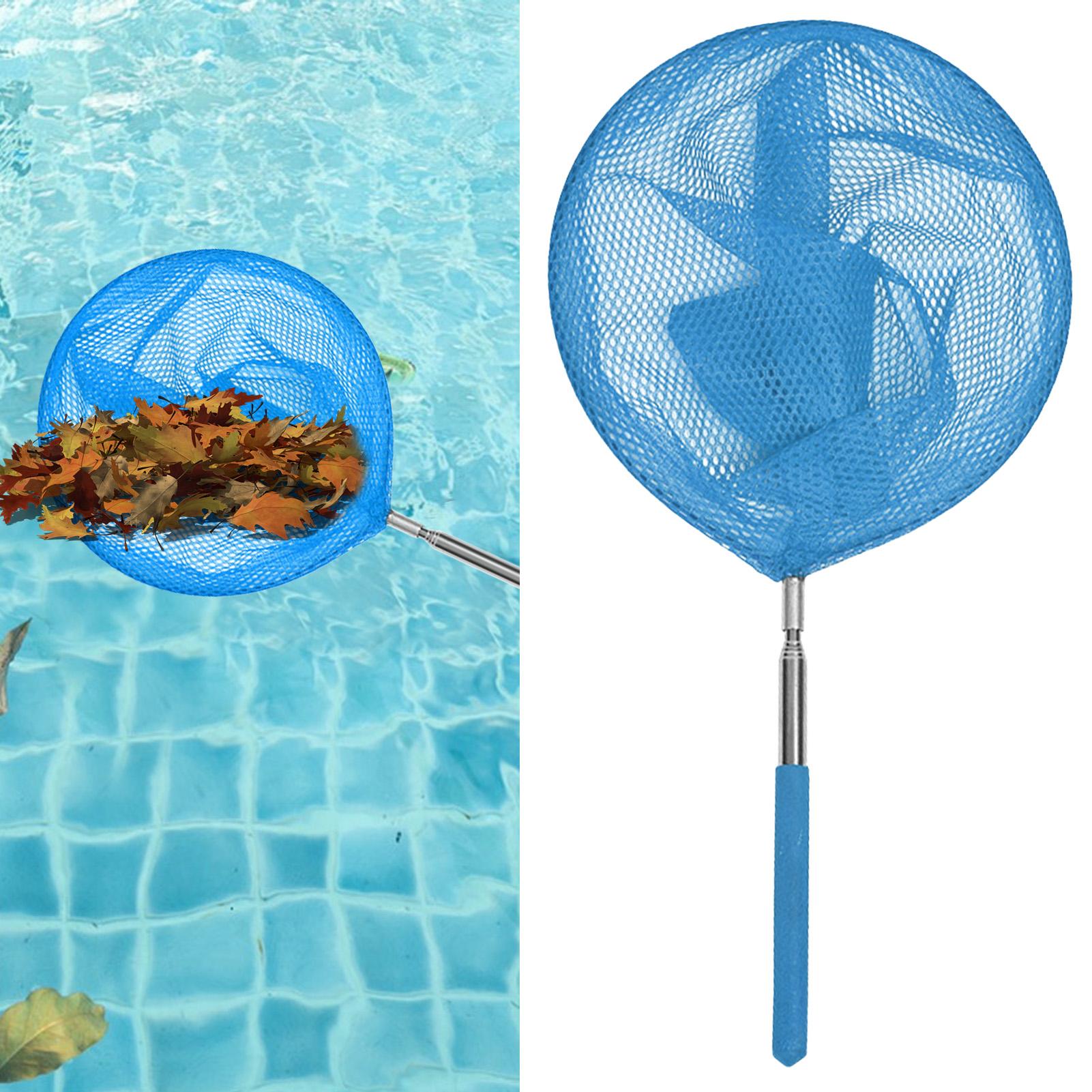 Aquarium Fish Net - Pool-Skimmer-Netz mit Teleskopstange, Edelstahl-Fischernetz, Kinder-Schmetterlingsnetz für