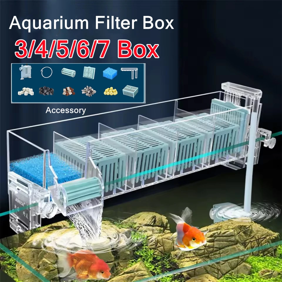 Aquarium Fish Background - 220 V Aquarium Wand-Wasserfall-Filterrolle, zirkulierende Sauerstoffgeneration,