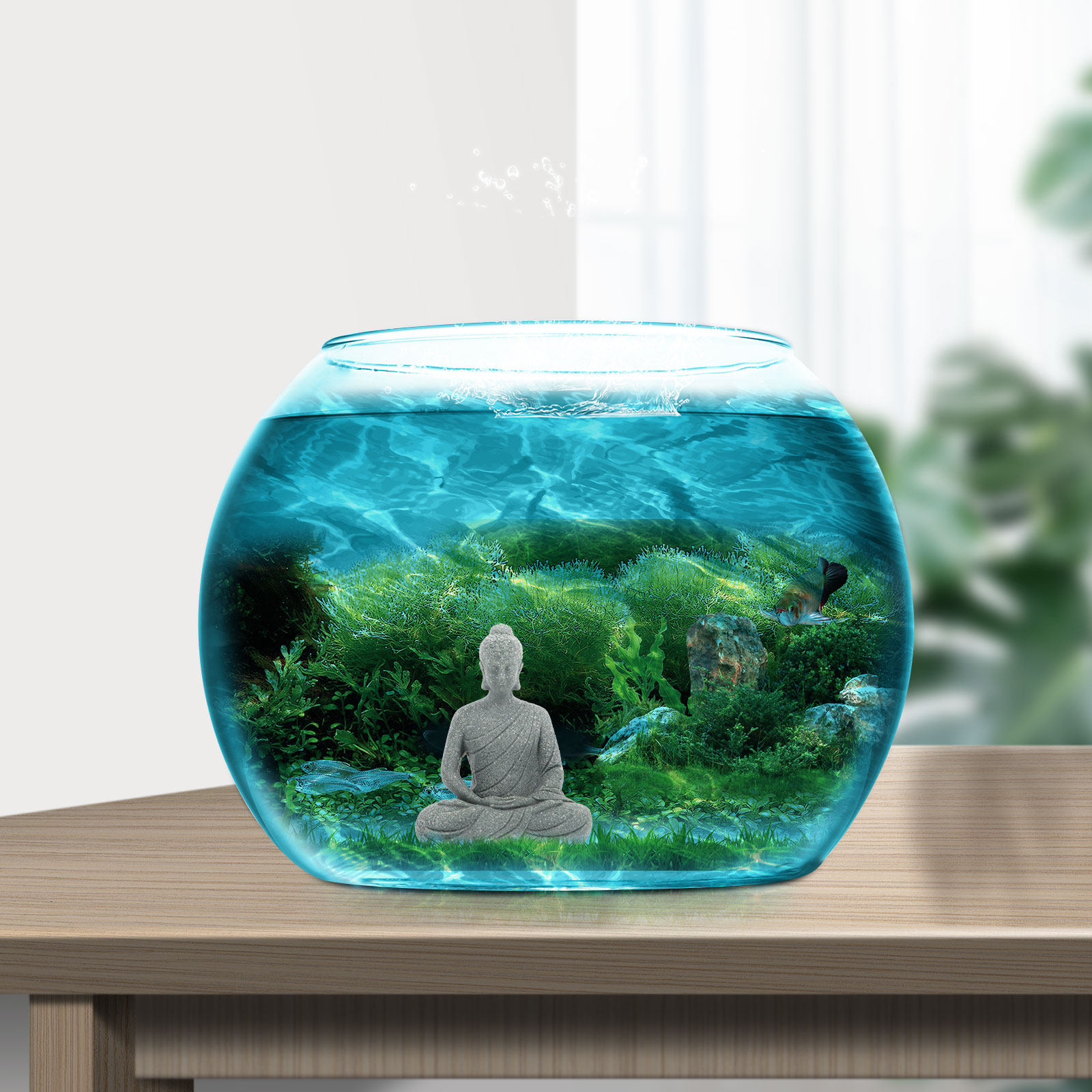 Mini Buddha-Statue aus Harz, A – Aquarium Fish In Bewertung und Preis