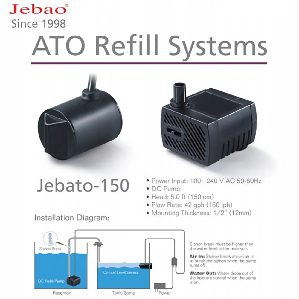 Jebato-150 ATO Smart Nachfülls – Aquarium Auto Top Off Bewertung und Preis